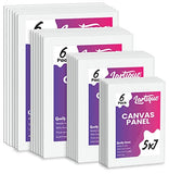 Lartique Multi-Pack White Cotton Canvas Panels - 24 Blank Primed Painting Canvases for Wet & Dry Art Media, Acrylic, Oil, Gouache & Tempera - Professional Grade Artist Painting Canvases in 4 Sizes