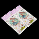 Washi Scrapbook Stickers,Kawaii 12 Monthly Japanese Style Girl Sticker Set for Kids(12 Sheets April）