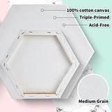 24 Pieces Canvas for Painting Bulk Blank Canvas, Cotton Canvas Panel Canvas Board Art Painting Supplies for Kids Artist Hobby Painters Beginners Gift (Hexagon)