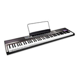 RockJam 88-Key Beginner Digital Piano with Full-Size Semi-Weighted Keys, Black & RockJam Adjustable Keyboard Stand with Locking Straps & Quick Release Mechanism