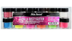 Mia Secret Nail Art Powder Collection 12 Colors Mix (Alpha and Dusty Glitter)