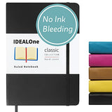 IDEALOne Classic Hardcover Lined Notebook Journal – For Work, Home, School, 5.7 x 8 inches, 160 Pages, 100GSM, with Elastic Band Closure and Ribbon Bookmark (Black, 5 Pack)