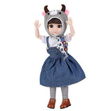 LoveinDIY 14.2 Inch BJD American Doll with Cloth Dress Up Girl Figure for DIY Customizing - Cattle