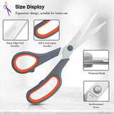 Scissors Bulk Set of 5-Pack, Niutop 8" Multipurpose Sharp Scissors for Office Home High/Middle School Student Teacher Scissor Supplies, Soft Comfort-Grip Right/Left Handles