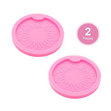 2 Pieces DIY Sun Flower Style Car Coaster Silicone Molds Epoxy Resin Casting Molds for Cup Mats, Home Decoration Silicone Moulds Diameter 6.5cm/2.5inch