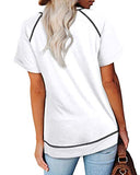Womens Shirts Casual Summer Fashion Workout Tops Soft White L