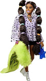 Barbie Extra Doll #7 in Top, Shorts & Furry Shrug with Pet Pomeranian, Long Pigtails with Rainbow Hair Ties, Outfit & Accessories, Multiple Flexible Joints