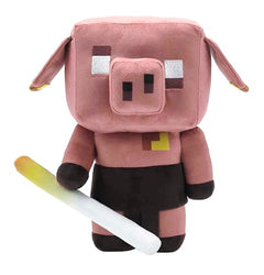 Minecraft Blaze Runt Plush Toy Pig with Sound & Glow-in-the-Dark Saber, 5.5-inch Stuffed Animal Inspired by Video Game