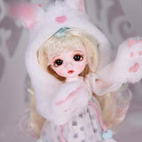 HGCY Soft BJD Doll 12 Inch SD Dolls Joint Rotated Dress Included Doll Accessories with Full Set Clothes Shoes Wig Makeup, Can Be Used for Collection, The Best Gift for Boys