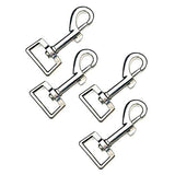 10Pcs Metal Heavy Duty Lobster Claw Clasp Square Eye Nickel Plated 360° Rotatable Snap Hooks Multipurpose Pet Buckle Trigger Clip Dog Horse Lead Keychain Linking Collar 2.95"x0.98" (Silver)