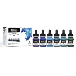 Liquitex Professional Acrylic Ink, 1-oz (30ml), Aqua Color Set, Set of 6