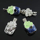 12pcs Mixed New Enamel Process Potted Style Pearl Bead Cage Pendant Essential Oil Scent Diffuser