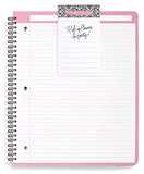 Vera Bradley Large Spiral Notebook, College Ruled Paper, 11" x 9.5" with Pocket and 160 Lined Pages, Bonbon Medallion