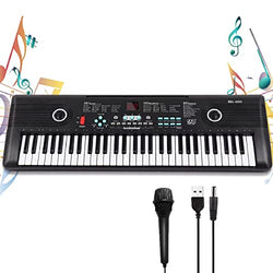 biikoosii 61 Keys Keyboard Piano, Electronic Digital Piano with Built-In Speaker Microphone, Portable Keyboard Gift Teaching for Beginners，electric piano for kids