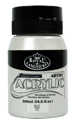 Royal & Langnickel Essentials Acrylic Jar Paint, 500ml, Silver