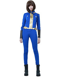 miccostumes Women's Sole Survivor Nora Cosplay Two-Piece Costume Jacket Pants WXS Blue