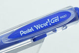 Pentel Wow! Retractable Liquid Gel Pen, Fine .7mm Metal Tip, Blue Ink, Bulk Lot of 15 (K437)