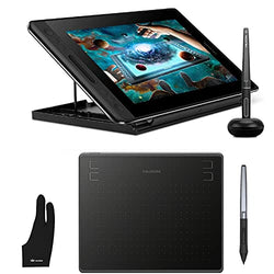 HUION KAMVAS Pro 12 Drawing Tablet with Screen Full Laminated Graphics Tablet with Battery-Free Stylus 8192 Pen Pressure Tilt Adjustable Stand Glove and HS64 Drawing Tablet Android Support Pen Tablet
