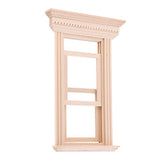 Baoblaze 4 Set Unpainted 1/12 Dolls House Miniature Wooden Movable 2-Pane Sash Window Model DIY Making Accessory Collections