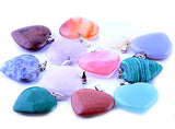 Heart Pendants 12pcs Big Love 0.98inch Charms Gems Crystal Heading Chakra Rock Stone Pendants Diy