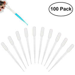 100pcs 3ML Plastic Disposable Transfer Pipettes - Eye Dropper Set Transfer Graduated Pipettes Calibrated Dropper for Essential Oils & Science Laboratory