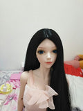 BJD Doll Wig 9-10inch(21-24cm): 1/3 BJD SD, Fur Wig Dollfie / Black Extra Long Straight Hair