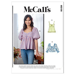 McCall's Misses TOP/Vest Sewing Pattern Kit, F5 (16-18-20-22-24), Multicolor