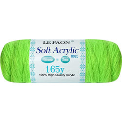 LE PAON Acrylic Yarn Skeins Total of 165 Yards Craft Yarn | for Knitting and Crochet Perfect Beginner Yarn(Neon Grass Green)