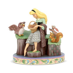 Enesco Disney Traditions by Jim Shore Sleeping Beauty Princess Aurora with Animals Figurine, 8 Inch, Multicolor
