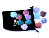 Heart Pendants 12pcs Big Love 0.98inch Charms Gems Crystal Heading Chakra Rock Stone Pendants Diy