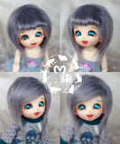 4-5inch(12cm): 1/12 BJD Kurhn Fur Wig Dollfie, AE PukiFee lati, Multicolor Medium-Length Hair