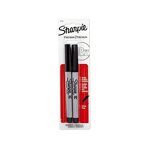 Sharpie Permanent Markers, Ultra Fine Point, Black, 4 Packs of 2-Pack (37161)