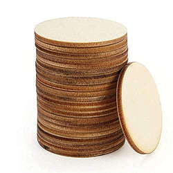 WLIANG 25 Pcs 3 Inch Wood Circles, Unfinished Wood Circles Round Disc Cutouts, 1/8 Inch Thick Blank Round Wood Circles for DIY Crafts, Painting, Staining, Coasters Making, Home Decorations