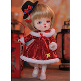 MEESock 1/8 Cute Mini BJD Doll 17.7CM 6.96inch Ball Jointed SD Dolls Cosplay Doll, with Fine Clothes Shoes Wig Makeup, New Year Gift for Child Girl