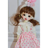 HMANE BJD Doll Clothes, Pink Little Dot Suspender Skirt for 1/6 BJD Dolls (No Doll)