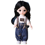 Angelhood 1/6 Mini BJD Doll, 17cm Ball Jointed Dolls with Clothes Dress Up Wig and Movable Joint, Toy Gift for Girls