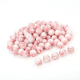 Navifoce Artistic Marble Design Various Color Round Loose Beads Lampwork Bead for Jewelry Making Craft,8mm Diameter (Pink)