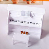 3Pcs/Set Creative Mini Grand Piano Miniature Piano with Stool DIY Handmade Dollhouse Miniatures for Home,Perfect DIY Dollhouse Toy Gift Set Black