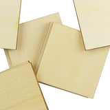 Twdrer 100PCS Unfinished Blank Wood Squares, Wooden Squares Cutout Tiles for DIY Arts Crafts,