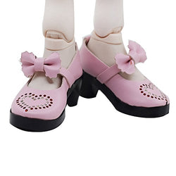 2.9 inch Toy Lady Dolls Shoes 7.5cm Made for 1/3 BJD Doll Female Dolls High Flat Heels (Pink high)