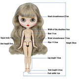 Hiocpl Blythe 1/6 BJD Doll White Skin Action Figure 19 Ball Jointed Doll DIY Toy with 9 Pairs Replaceable Hands for Girls Collection Best Gift,B