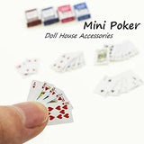 JIDOANCK Mini Poker Cards Doll House Miniature Scene 1:12 Mode Playing Game Kids Toy,Miniature Doll House Furniture and Accessories - A Poker