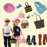 28 Pcs Doll Clothes and Accessories forBarbie, Includes Openable Bag, Fashionable Clothes and Shoes, Mini Perfume and Small Accessories for 11.5 inch Dolls