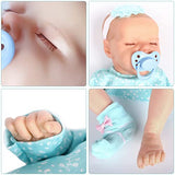 Realistic Reborn Baby Dolls,17Inch Sleeping Newborn Baby Doll Handmade Baby Full Vinyl Body Washable Baby,with Nursing Bottle and Pacifier,Cute Reborn Toddler for Boy Sleeping Doll Gifts