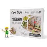Omotiya DIY Miniature Dollhouse Kit with Furniture, Pretend Play Mini Toddler Dollhouse Kit Wooden Toys, Great Gift for Kids