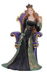 Comfy Hour Irish Princess Collection 7” Irish Princess Queen Green Dress On The Throne Resin Figurine for St. Patrick’s Day and Everyday Collection