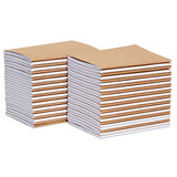 48 Pack Small Kraft Blank Notebook Bulk Set, Kraft Paper Journals for Kids, Artists, Drawing, Sketchbook, Office Supplies, Unlined Notebooks (4.2 x 5.5 In, 24 Sheets Each)