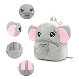 Cute Toddler Backpack Toddler Bag Plush Animal Cartoon Mini Travel Bag for Baby Girl Boy 2-6 Years(Grey Elephant)