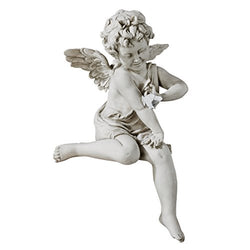 Design Toscano KY47014 Peaceful Presence Angel Sitter Garden Statue, Antique Stone