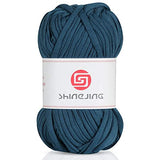 SJ SHINEJING T-Shirt Yarn Fettuccini Zpagetti-Knitting Crocheting Bags Bowls DIY Handicraft and Home Decor Yarn 3 Pack (Turquoise)